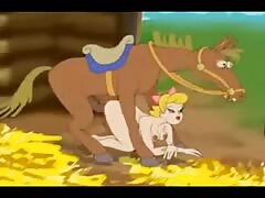 Horse fucking a slut in beastiality cartoon